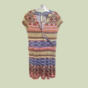 New Directions Vibrant Patterned Midi Dress